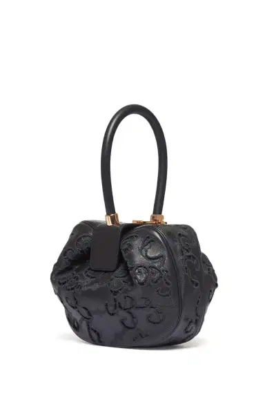 GABRIELA HEARST Nina Bag in Black Nappa Leather with Lace | Thumbnail 1 GABRIELA HEARST Nina Bag in Black Nappa Leather with Lace | Thumbnail 1