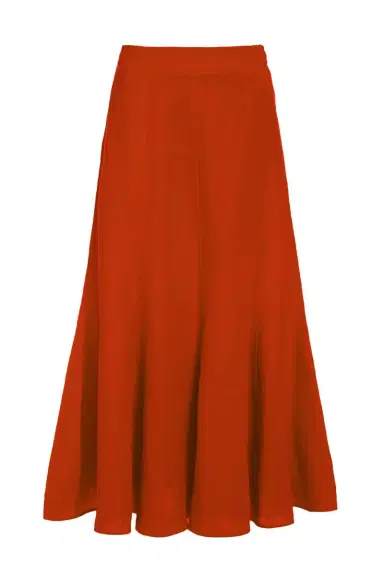 Gabriela Hearst Tate Skirt in Red Clay Aloe Linen | Thumbnail 1