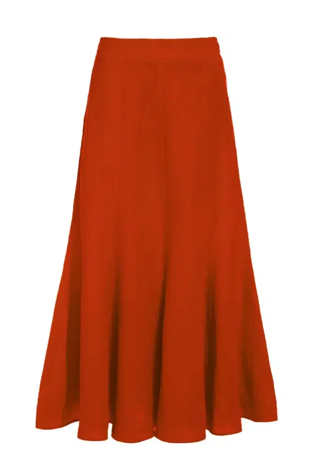 Tate Skirt in Red Clay Aloe Linen