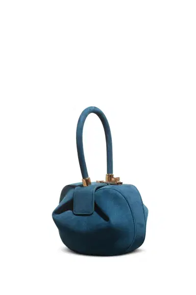 GABRIELA HEARST Demi Bag in Teal Suede | Thumbnail 1 GABRIELA HEARST Demi Bag in Teal Suede | Thumbnail 1