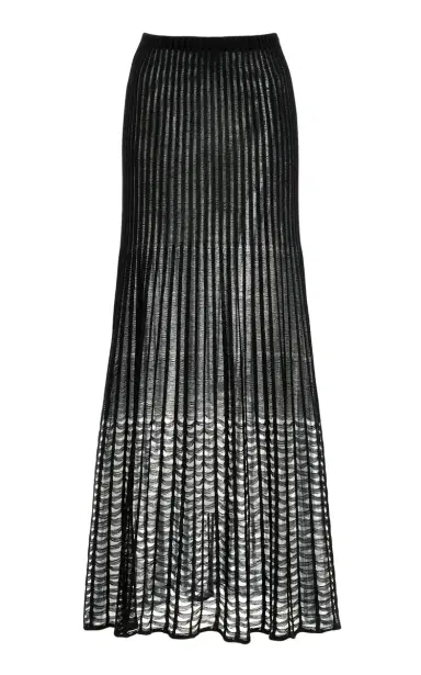 Gabriela Hearst Althea Knit Skirt in Black Shappe Silk | Thumbnail 1