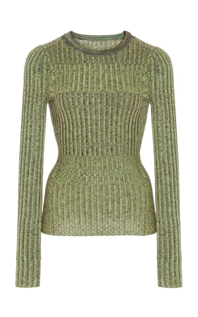Willow Knit Sweater in Green Multi Cashmere Silk Willow Knit Sweater in Green Multi Cashmere Silk