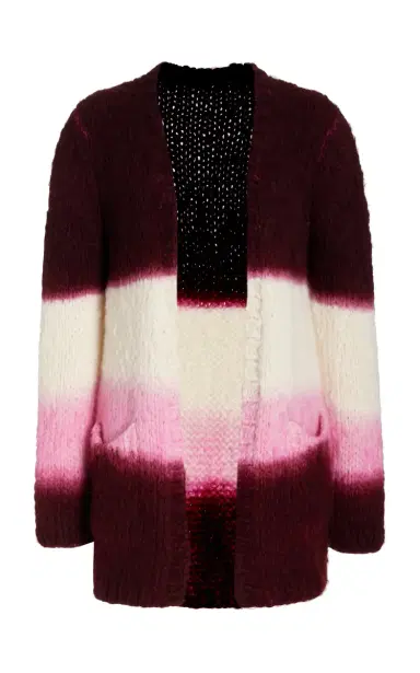 Gabriela Hearst Amelia Knit Cardigan in Dip Dye Bordeaux Multi Welfat Cashmere | Thumbnail 1 Gabriela Hearst Amelia Knit Cardigan in Dip Dye Bordeaux Multi Welfat Cashmere | Thumbnail 1