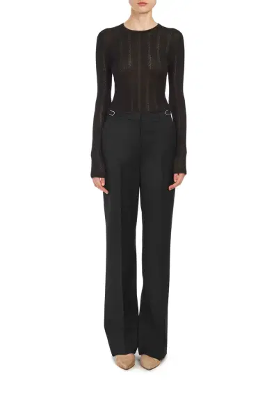Gabriela Hearst Suite Pointelle Knit Top in Black Cashmere Silk | Thumbnail 1 Gabriela Hearst Suite Pointelle Knit Top in Black Cashmere Silk | Thumbnail 1