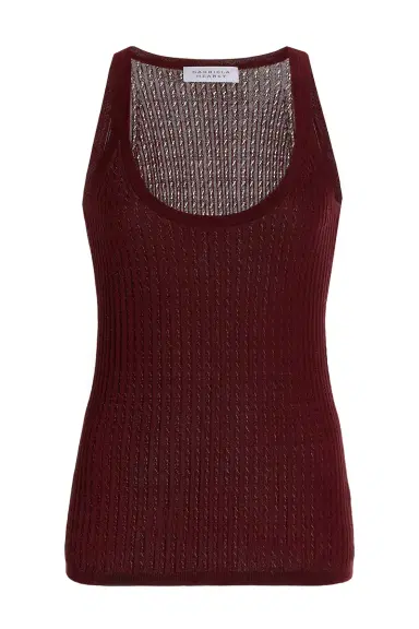 Gabriela Hearst Graham Pointelle Knit Tank Top in Windsor Wine Cashmere Silk | Thumbnail 1