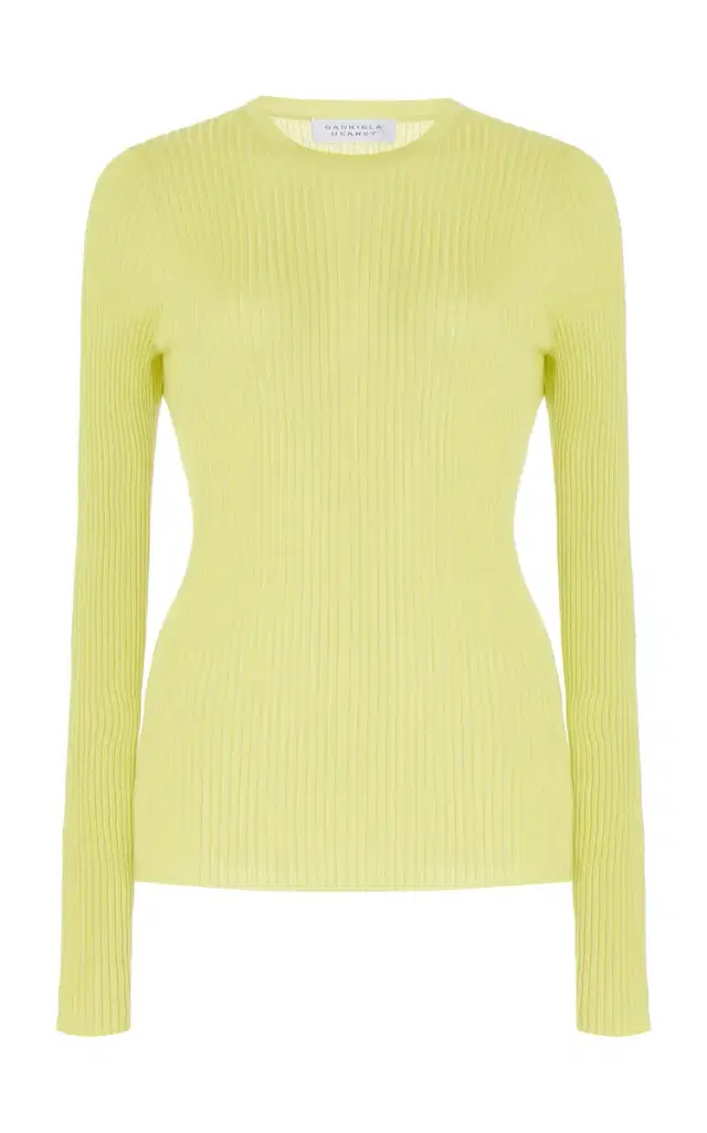 Browning Knit Sweater in Lime Adamite Cashmere Silk