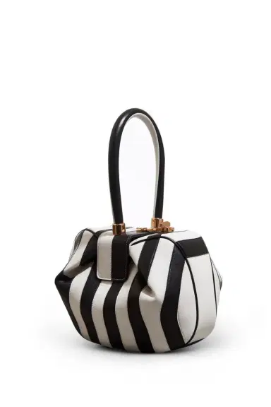 GABRIELA HEARST Nina Bag in Black & Stripes Nappa Leather | Thumbnail 1 GABRIELA HEARST Nina Bag in Black & Stripes Nappa Leather | Thumbnail 1