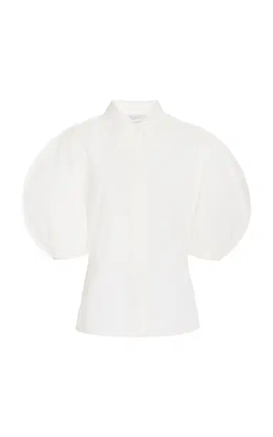 GABRIELA HEARST Sansi Top in White Aloe Linen | Thumbnail 1