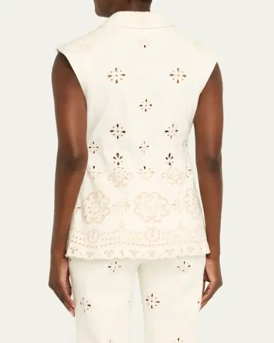 Veronica Beard Townes Eyelet Twill Vest | Thumbnail 3 Veronica Beard Townes Eyelet Twill Vest | Thumbnail 3