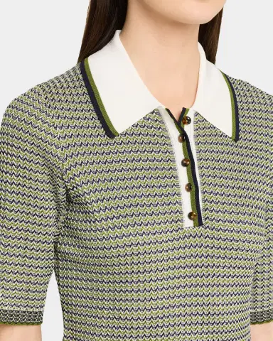 Veronica Beard Soza Compact Knit Polo Top | Thumbnail 4 Veronica Beard Soza Compact Knit Polo Top | Thumbnail 4