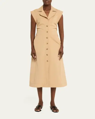 Veronica Beard Orla Button-Front Midi Shirtdress | Thumbnail 2