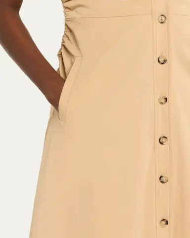 Veronica Beard Orla Button-Front Midi Shirtdress | Thumbnail 5