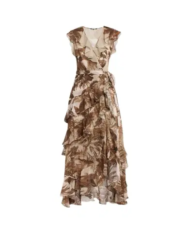 Kobi Halperin Elanor Botanical-Print Ruffle Wrap Maxi Dress | Thumbnail 1