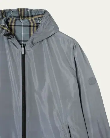 Burberry Men's Reversible Check Hooded Jacket | Thumbnail 4