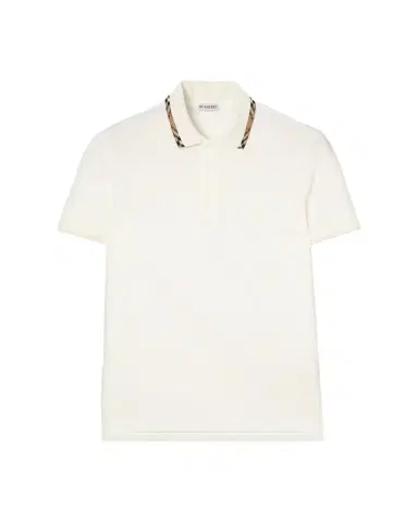 Burberry Men's Slim Fit Check-Placket Pique Polo Shirt | Thumbnail 1