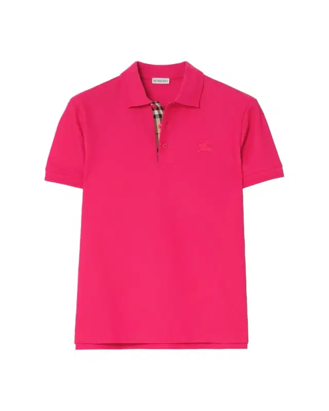 Burberry Men's Check-Placket Cotton Pique Polo Shirt