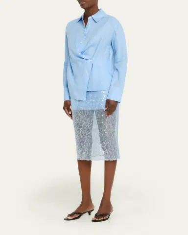 Veronica Beard Perezzi Asymmetric Linen Shirt | Thumbnail 2 Veronica Beard Perezzi Asymmetric Linen Shirt | Thumbnail 2