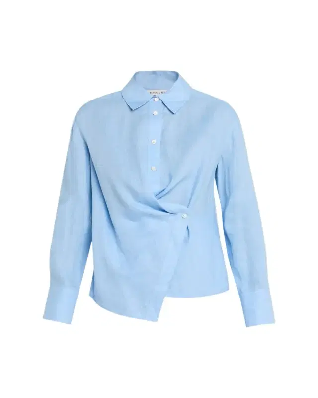 Veronica Beard Perezzi Asymmetric Linen Shirt