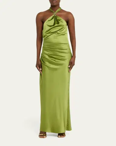 Veronica Beard Izaren Silk-Satin Halter Maxi Dress | Thumbnail 2 Veronica Beard Izaren Silk-Satin Halter Maxi Dress | Thumbnail 2