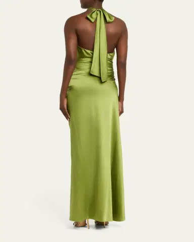 Veronica Beard Izaren Silk-Satin Halter Maxi Dress | Thumbnail 3 Veronica Beard Izaren Silk-Satin Halter Maxi Dress | Thumbnail 3