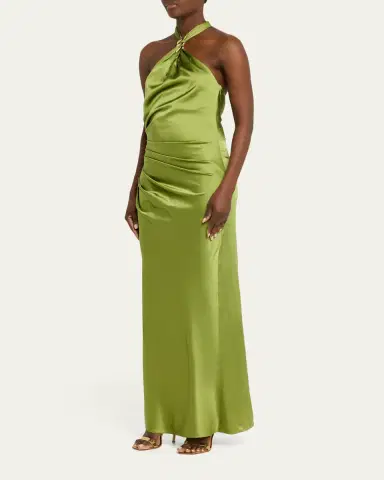 Veronica Beard Izaren Silk-Satin Halter Maxi Dress | Thumbnail 4 Veronica Beard Izaren Silk-Satin Halter Maxi Dress | Thumbnail 4
