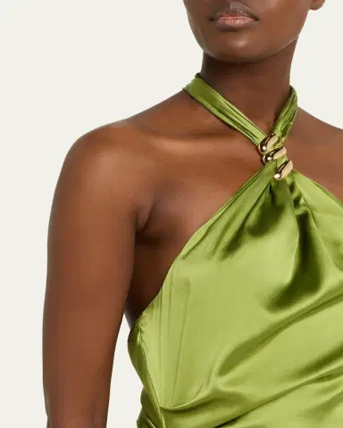 Veronica Beard Izaren Silk-Satin Halter Maxi Dress | Thumbnail 5 Veronica Beard Izaren Silk-Satin Halter Maxi Dress | Thumbnail 5