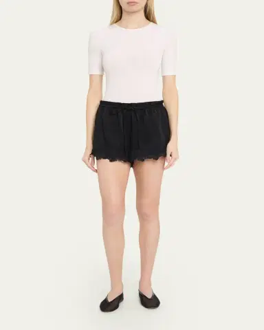 Kobi Halperin Cristal Lace-Trim Relaxed Shorts | Thumbnail 2