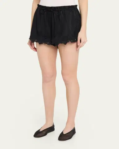 Kobi Halperin Cristal Lace-Trim Relaxed Shorts | Thumbnail 4