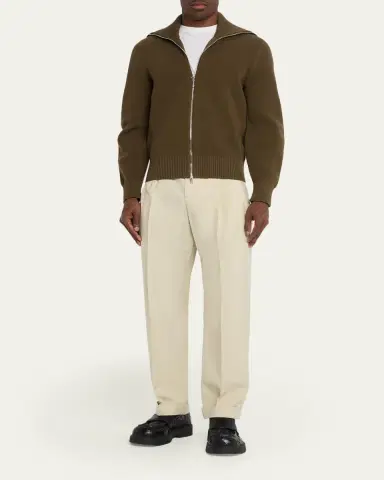 Bottega Veneta Men's Wool and Cotton Knit Full-Zip Cardigan | Thumbnail 2 Bottega Veneta Men's Wool and Cotton Knit Full-Zip Cardigan | Thumbnail 2