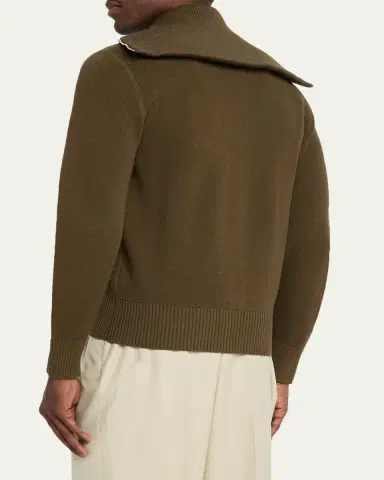 Bottega Veneta Men's Wool and Cotton Knit Full-Zip Cardigan | Thumbnail 3 Bottega Veneta Men's Wool and Cotton Knit Full-Zip Cardigan | Thumbnail 3