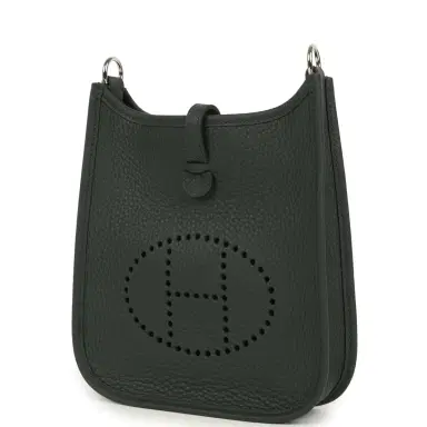 HERMÈS Hermes Evelyne TPM Vert Mangrove Clemence Palladium Hardware | Thumbnail 5 HERMÈS Hermes Evelyne TPM Vert Mangrove Clemence Palladium Hardware | Thumbnail 5