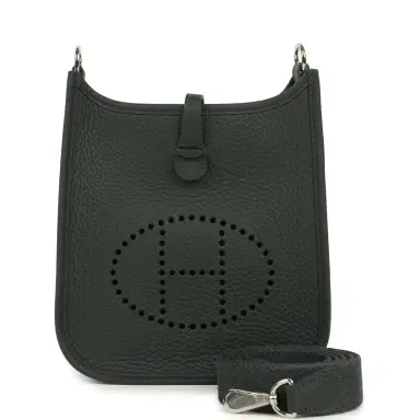 HERMÈS Hermes Evelyne TPM Vert Mangrove Clemence Palladium Hardware | Thumbnail 1 HERMÈS Hermes Evelyne TPM Vert Mangrove Clemence Palladium Hardware | Thumbnail 1