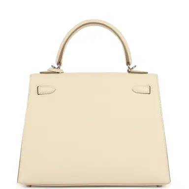 HERMÈS Hermes Kelly Sellier 25 Craie Epsom Electrum Hardware | Thumbnail 4