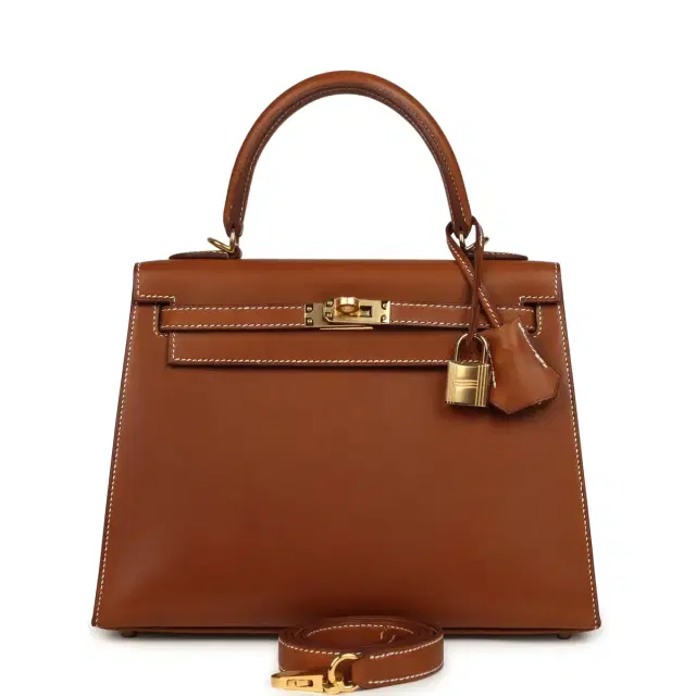 hermes Hermes Kelly Sellier 25 Fauve Barenia Gold Hardware