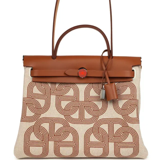 Hermes Special Order (HSS) Herbag Zip PM 31 "Circuit 24" Fauve and Ecru Toile H Canvas and Fauve Hunter Lacquered Palladium Hardware Hermes Special Order (HSS) Herbag Zip PM 31 "Circuit 24" Fauve and Ecru Toile H Canvas and Fauve Hunter Lacquered Palladium Hardware