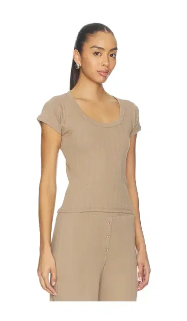 VIR VITA Pointelle Scoop Tee | Thumbnail 2
