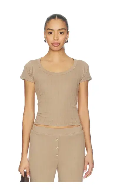 VIR VITA Pointelle Scoop Tee | Thumbnail 1