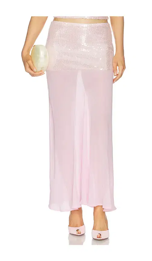 Adeluna Sheer Bottom Maxi Skirt