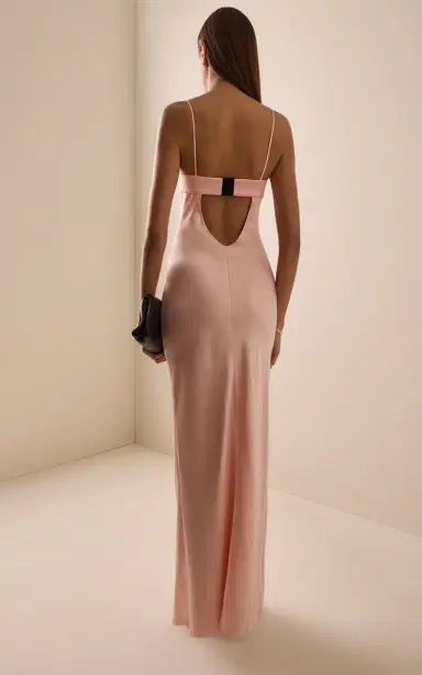 Bevza Exclusive Square Bra Satin Maxi Dress | Thumbnail 4 Bevza Exclusive Square Bra Satin Maxi Dress | Thumbnail 4