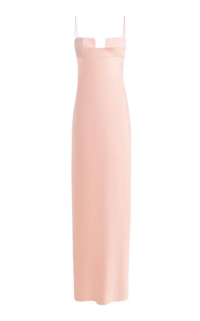 BEVZA Exclusive Square Bra Satin Maxi Dress