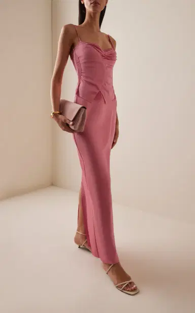 Alejandra Alonso Rojas Hand-Draped Satin Bustier Dress | Thumbnail 2