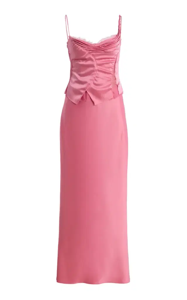 Alejandra Alonso Rojas Hand-Draped Satin Bustier Dress