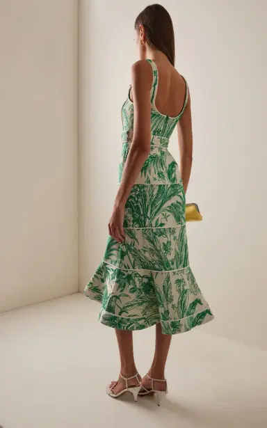 Alexis Kayleen Printed Twill Midi Dress | Thumbnail 4