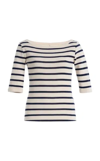 Citizens of Humanity Striped Cotton-Blend Boatneck Slim T-Shirt | Thumbnail 8 Citizens of Humanity Striped Cotton-Blend Boatneck Slim T-Shirt | Thumbnail 8