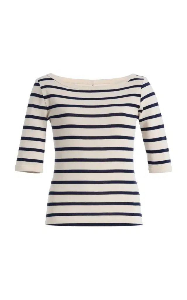 Striped Cotton-Blend Boatneck Slim T-Shirt