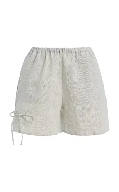 Deiji Studios Eyelet Striped Linen Shorts | Thumbnail 7