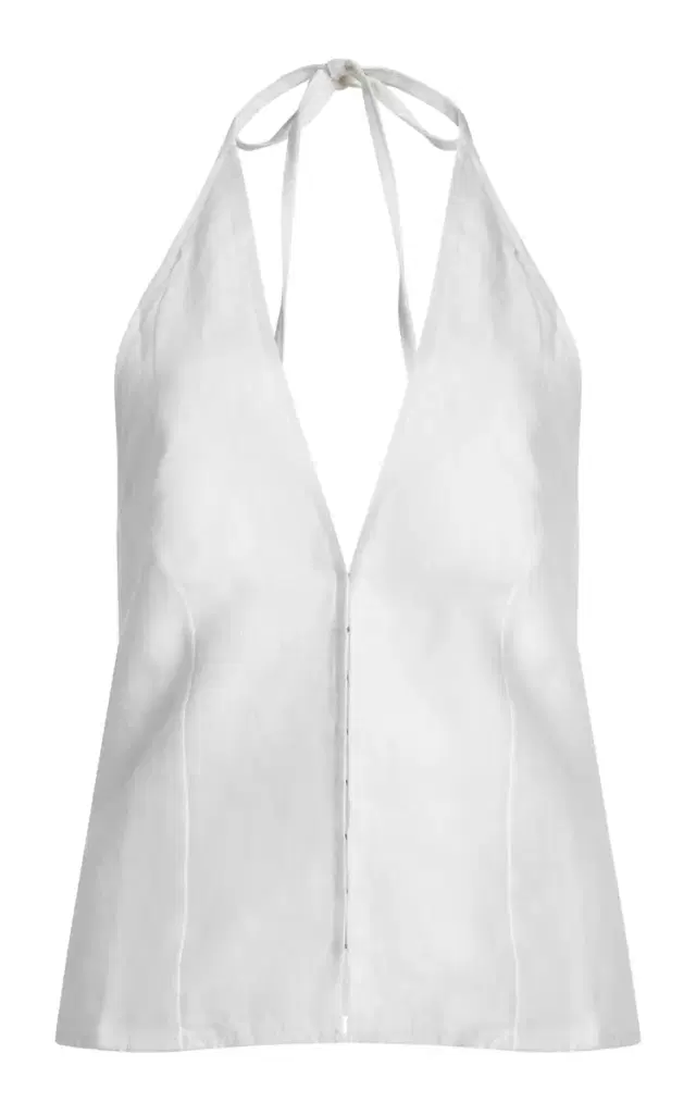 Deiji Studios Close Linen Halter Top