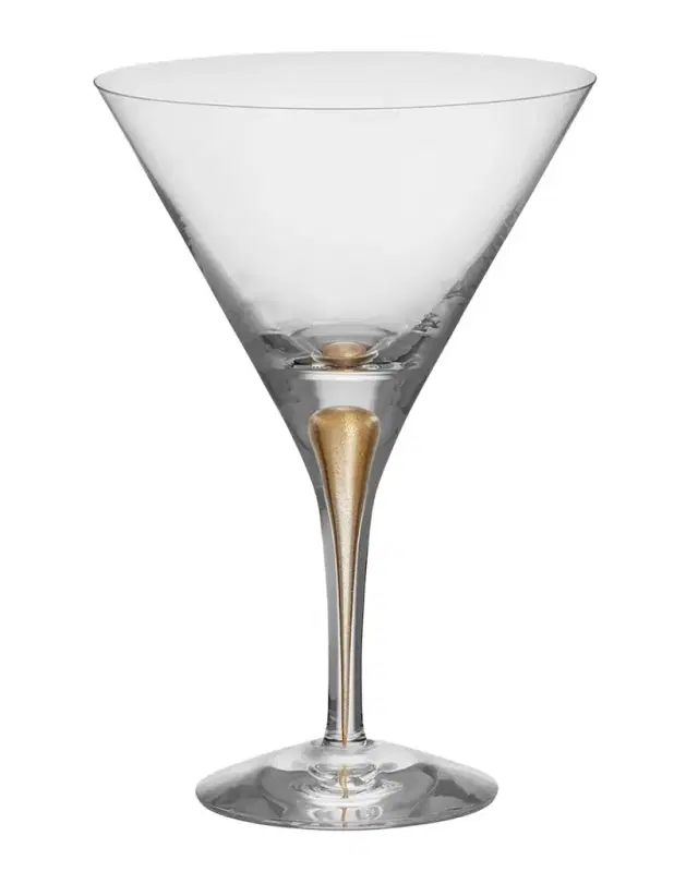 Orrefors Intermezzo Gold Martini Glasses, Set of 2