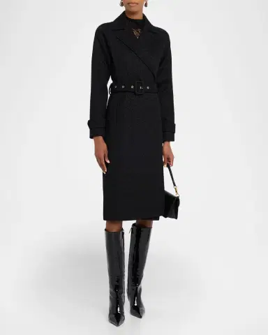 Dolce & Gabbana Rachel Bottoné Tweed Trench Coat | Thumbnail 2 Dolce & Gabbana Rachel Bottoné Tweed Trench Coat | Thumbnail 2
