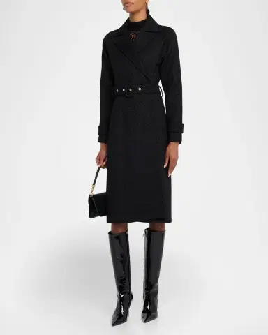 Dolce & Gabbana Rachel Bottoné Tweed Trench Coat | Thumbnail 4 Dolce & Gabbana Rachel Bottoné Tweed Trench Coat | Thumbnail 4
